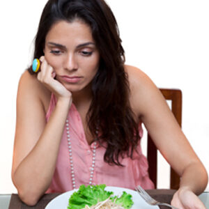 girl eating salad