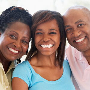 Girl with parents