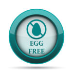 Egg free icon. Internet button on white background.