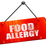 food allergy, 3D rendering, red grunge vintage sign